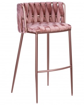 Стул барный DOBRIN EMMA ROSE GOLD, розовый велюр (VF-10) в Коротчаево - korotchaevo.ok-mebel.com | фото