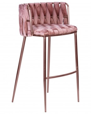 Стул барный DOBRIN EMMA ROSE GOLD, розовый велюр (VF-10) в Коротчаево - korotchaevo.ok-mebel.com | фото 2