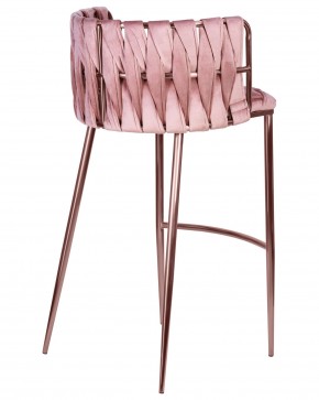 Стул барный DOBRIN EMMA ROSE GOLD, розовый велюр (VF-10) в Коротчаево - korotchaevo.ok-mebel.com | фото 4