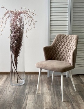 Стул HERMAN 360 град. ЛАТТЕ #25, велюр / белый каркас М-City в Коротчаево - korotchaevo.ok-mebel.com | фото 2