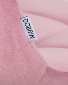 Стул обеденный DOBRIN ALEX SQUARE, белые ножки, розовый велюр (V108-15) в Коротчаево - korotchaevo.ok-mebel.com | фото 7