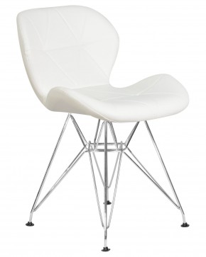 Стул обеденный DOBRIN BUTTERFLY CHROME, ножки хром, цвет белый в Коротчаево - korotchaevo.ok-mebel.com | фото 2