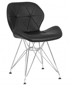 Стул обеденный DOBRIN BUTTERFLY CHROME, ножки хром, цвет чёрный в Коротчаево - korotchaevo.ok-mebel.com | фото