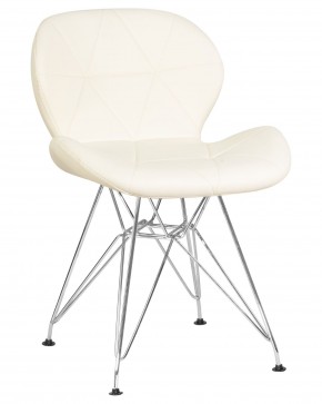 Стул обеденный DOBRIN BUTTERFLY CHROME, ножки хром, цвет кремовый в Коротчаево - korotchaevo.ok-mebel.com | фото