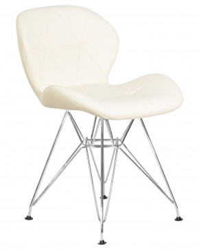 Стул обеденный DOBRIN BUTTERFLY CHROME, ножки хром, цвет кремовый в Коротчаево - korotchaevo.ok-mebel.com | фото 2
