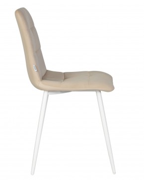 Стул обеденный DOBRIN CHILLY, Бежевый Holland 07, основание белое в Коротчаево - korotchaevo.ok-mebel.com | фото 3
