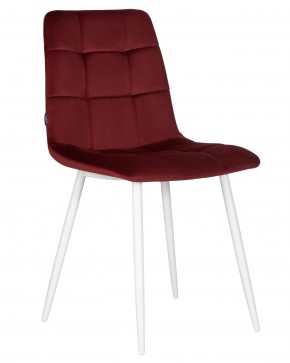 Стул обеденный DOBRIN CHILLY, Бордовый Holland 47, основание белое в Коротчаево - korotchaevo.ok-mebel.com | фото