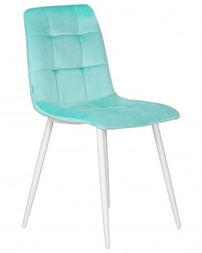 Стул обеденный DOBRIN CHILLY, Мятный Holland 50, основание белое в Коротчаево - korotchaevo.ok-mebel.com | фото 2