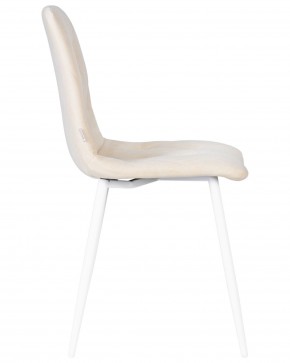 Стул обеденный DOBRIN CHILLY ROMBO, Бежевый Simple 44, основание белое в Коротчаево - korotchaevo.ok-mebel.com | фото 3