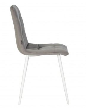 Стул обеденный DOBRIN CHILLY, Темно-серый Holland 18, основание белое в Коротчаево - korotchaevo.ok-mebel.com | фото 3