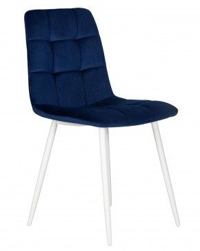 Стул обеденный DOBRIN CHILLY, Темно-синий Holland 60, основание белое в Коротчаево - korotchaevo.ok-mebel.com | фото 2