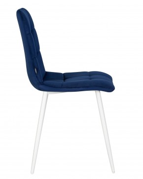 Стул обеденный DOBRIN CHILLY, Темно-синий Holland 60, основание белое в Коротчаево - korotchaevo.ok-mebel.com | фото 3