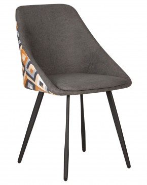 Стул обеденный DOBRIN MARKUS, ЭМАЛЬ ЧЕРНЫЙ МУАР ткань Candy Graphite+Escada Ochre в Коротчаево - korotchaevo.ok-mebel.com | фото