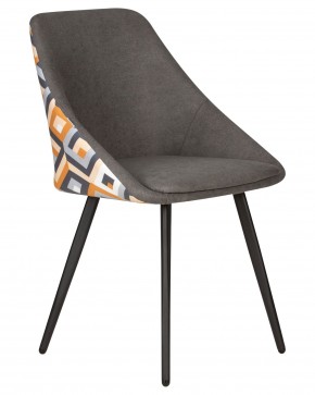 Стул обеденный DOBRIN MARKUS, ЭМАЛЬ ЧЕРНЫЙ МУАР ткань Candy Graphite+Escada Ochre в Коротчаево - korotchaevo.ok-mebel.com | фото 2
