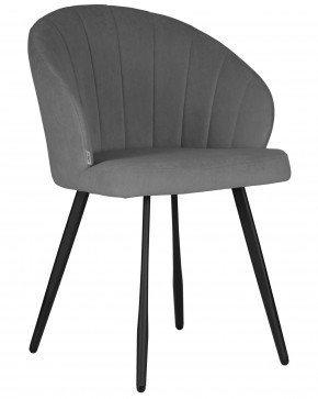 Стул обеденный DOBRIN NAOMI, ЭМАЛЬ ЧЕРНЫЙ МУАР велюр Catania Stone в Коротчаево - korotchaevo.ok-mebel.com | фото