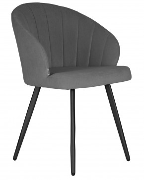 Стул обеденный DOBRIN NAOMI, ЭМАЛЬ ЧЕРНЫЙ МУАР велюр Catania Stone в Коротчаево - korotchaevo.ok-mebel.com | фото 2