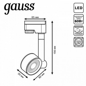 Светильник на штанге Gauss Track Light TR056 в Коротчаево - korotchaevo.ok-mebel.com | фото 6