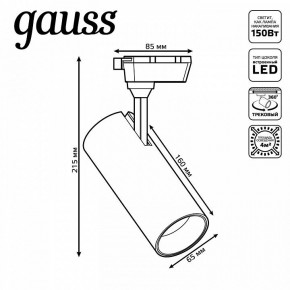 Светильник на штанге Gauss Track Light TR062 в Коротчаево - korotchaevo.ok-mebel.com | фото 5