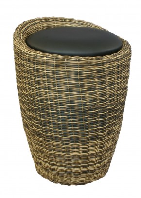 Табурет с местом для хранения LM-1100Rattan, чёрный в Коротчаево - korotchaevo.ok-mebel.com | фото