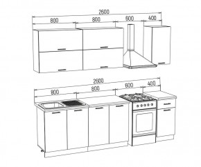 ТЕХНО-3 Кухонный гарнитур 2,0 м Компоновка №2 в Коротчаево - korotchaevo.ok-mebel.com | фото 2