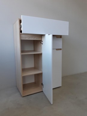 ТРИО Спальный гарнитур (модульный) сонома/белый в Коротчаево - korotchaevo.ok-mebel.com | фото 10