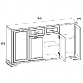 Тумба 4D1S, MONAKO, цвет Сосна винтаж/дуб анкона в Коротчаево - korotchaevo.ok-mebel.com | фото 2