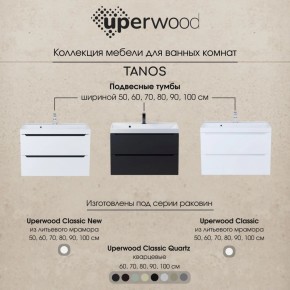 Тумба под раковину Uperwood Tanos 100 см, подвесная, белая матовая в Коротчаево - korotchaevo.ok-mebel.com | фото 8