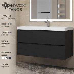 Тумба под раковину Uperwood Tanos 100 см, подвесная, черная матовая в Коротчаево - korotchaevo.ok-mebel.com | фото 3