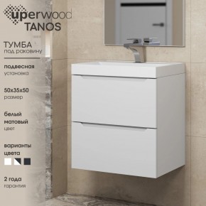 Тумба под раковину Uperwood Tanos 50 см, подвесная, белая матовая в Коротчаево - korotchaevo.ok-mebel.com | фото 6