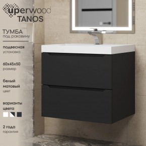 Тумба под раковину Uperwood Tanos 60 см, подвесная, черная матовая в Коротчаево - korotchaevo.ok-mebel.com | фото 3
