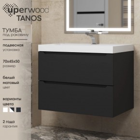 Тумба под раковину Uperwood Tanos 70 см, подвесная, черная матовая в Коротчаево - korotchaevo.ok-mebel.com | фото 3