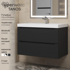 Тумба под раковину Uperwood Tanos 80 см, подвесная, черная матовая в Коротчаево - korotchaevo.ok-mebel.com | фото 3