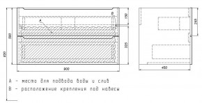 Тумба под раковину Uperwood Tanos 90 см, подвесная, белая матовая в Коротчаево - korotchaevo.ok-mebel.com | фото 3