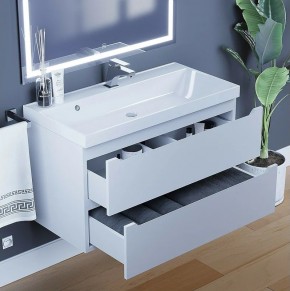 Тумба под раковину Uperwood Tanos 90 см, подвесная, белая матовая в Коротчаево - korotchaevo.ok-mebel.com | фото 4