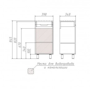 Тумба под умывальник Andrea 40 3D без ящика Домино (D37001T) в Коротчаево - korotchaevo.ok-mebel.com | фото 3