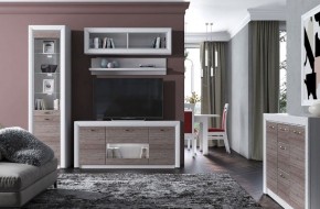 Тумба RTV 1V2D1S, OLIVIA, цвет вудлайн крем/дуб анкона в Коротчаево - korotchaevo.ok-mebel.com | фото 4