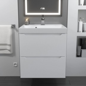 Тумба с раковиной Uperwood Tanos 50 см, подвесная, белая матовая в Коротчаево - korotchaevo.ok-mebel.com | фото 10