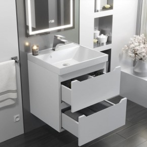Тумба с раковиной Uperwood Tanos 50 см, подвесная, белая матовая в Коротчаево - korotchaevo.ok-mebel.com | фото 11