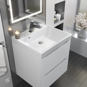 Тумба с раковиной Uperwood Tanos 50 см, подвесная, белая матовая в Коротчаево - korotchaevo.ok-mebel.com | фото 9